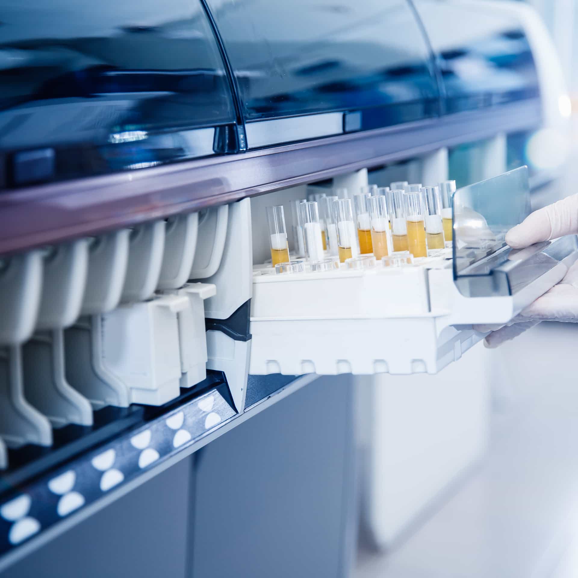  Lab equipment being loaded with samples