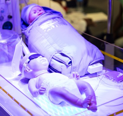 An incubator on display at World Health Expo Cape Town.