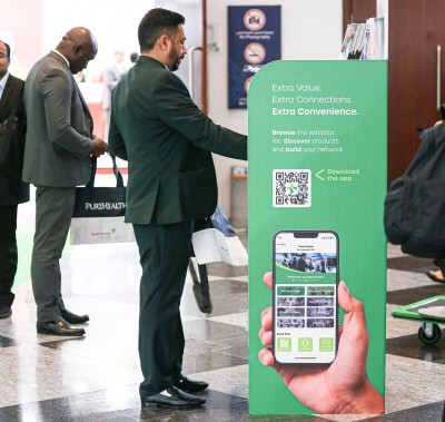 Screenshot of mobile device and the QR code for sustainability