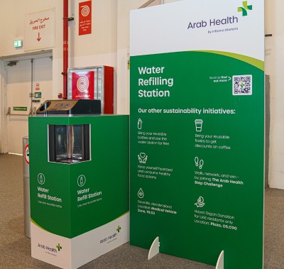 Water refilling station at Arab Health