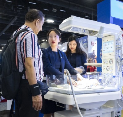 Incubator on display at World Health Exhibitions Miami