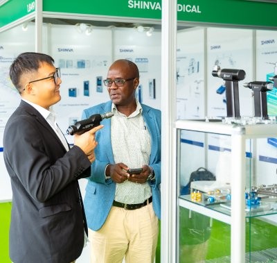 Attendee meeting with an exhibitor at World Health Expo Nairobi