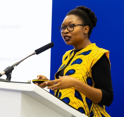 Speaker on stage at World Health Expo Labs Cape Town